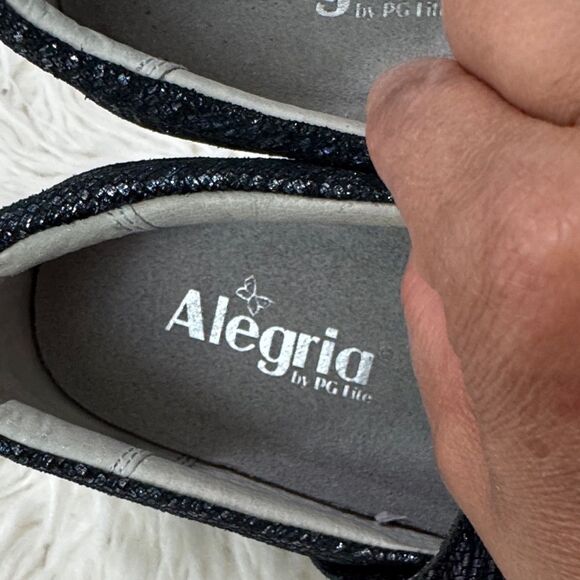Alegria Women’s Blue Metallic Comfortable Shoes Size 39 - Picture 6 of 9